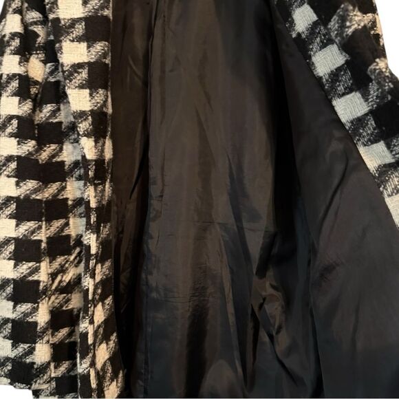 🌹 WILLOW & ROOT BLACK CHECKERED DRESS COAT - Picture 5 of 10